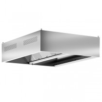 Hota profesionala inox model VitaLüft, tip insula centrala, functie de extractie si aport de aer proaspat, iluminare LED, dim 2000x2200x500 mm