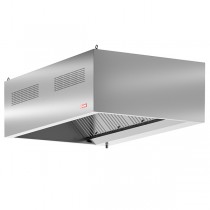 Hota profesionala inox model VitaLüft, de perete, functie de extractie si aport de aer proaspat, iluminare LED, dim 1600x1100x500 mm