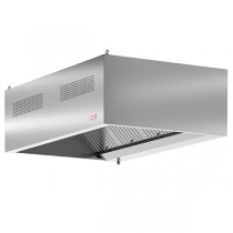 Hota profesionala inox model VitaLüft, de perete, functie de extractie si aport de aer proaspat, iluminare LED, dim 2000x1100x500 mm