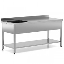 Chiuveta - Spalator profesional din inox cu 1 cuva pe dreapta, cadru - picioare inox, dimensiuni 1200x600X850 mm