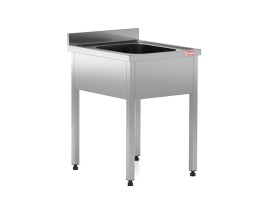 Chiuveta - Spalator profesional din inox cu 1 cuva centrala, cadru - picioare inox, dimensiuni 800x600x850 mm