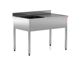 Chiuveta - Spalator profesional din inox cu 1 cuva pe stanga, cadru - picioare inox, dimensiuni 1400x700x850 mm