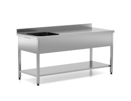 Chiuveta - Spalator profesional din inox cu 1 cuva pe dreapta, cadru - picioare inox, dimensiuni 1800x700X850 mm