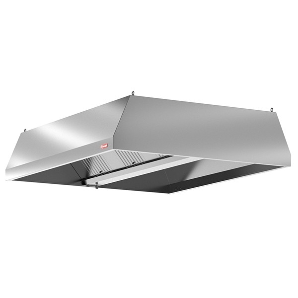 Hota profesionala inox model ProLine, tip insula centrala, functie de extractie, iluminare LED, dim 1600x1800x510 mm