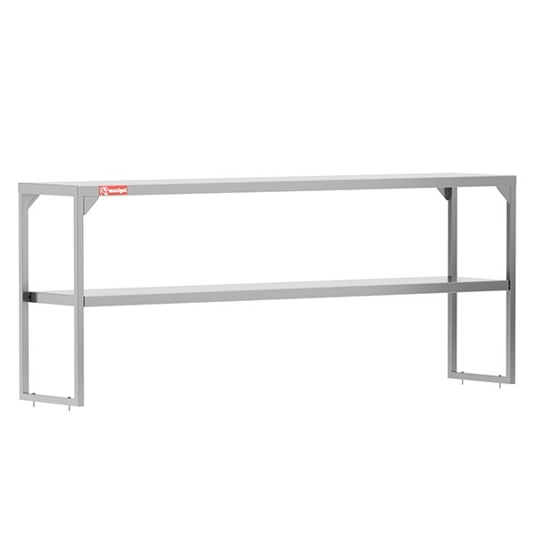 Suprastructura inox cu 2 polite, dimensiuni 1500x300x600 mm
