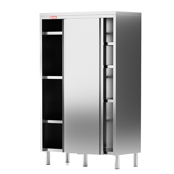 Dulap inox pentru depozitare, vertical, cu 2 usi glisante, dimensiuni 1200x600x2000 mm