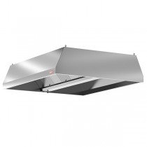 Hota profesionala inox model ProLine, tip insula centrala, functie de extractie, iluminare LED, dim 1600x1300x510 mm