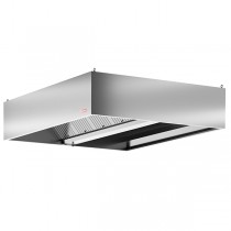 Hota profesionala inox model SuperXtractor, tip insula centrala, functie de extractie, iluminare LED, dim 1600x1300x510 mm