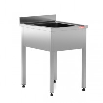 Chiuveta - Spalator profesional din inox cu 1 cuva centrala, cadru - picioare inox, dimensiuni 700x700x850 mm