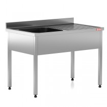 Chiuveta - Spalator profesional din inox cu 1 cuva pe stanga, cadru - picioare inox, dimensiuni 1000x700x850 mm
