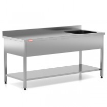Chiuveta - Spalator profesional din inox cu 1 cuva pe stanga, cadru - picioare inox, dimensiuni 1400x600X850 mm