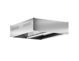 Hota profesionala inox model VitaLüft, tip insula centrala, functie de extractie si aport de aer proaspat, iluminare LED, dim 2000x2200x500 mm