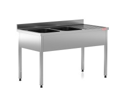 Chiuveta - Spalator profesional din inox cu 2 cuve pe stanga, cadru - picioare inox, dimensiuni 1600x700x850 mm