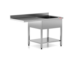 Chiuveta - Spalator profesional din inox cu 1 cuva pe dreapta, spatiu pentru masina de spalat vase, dimensiuni 1400x600x850 mm